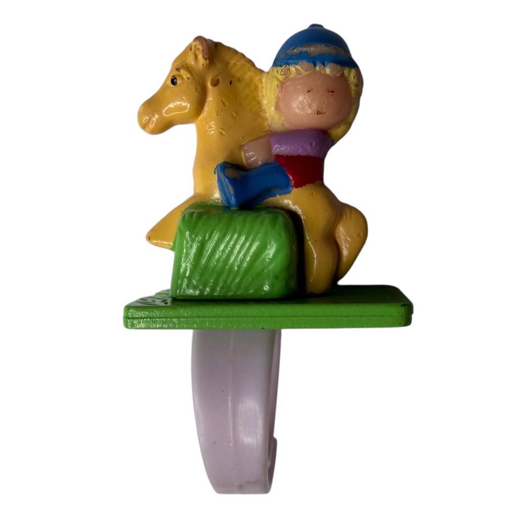 BLUEBIRD POLLY POCKET UK Vintage 1990 Girl Riding Horse Pony Plastic Ring